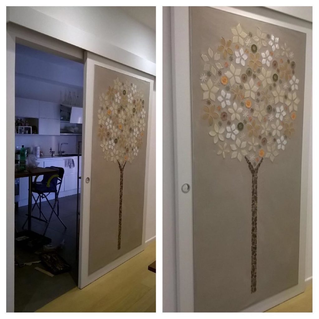 Ceramica applicata su pannello scorrevole - IMAG Porte e Finestre Roma